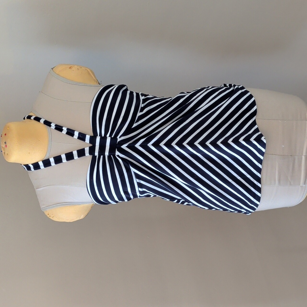 Striped Halter Top - Black and White